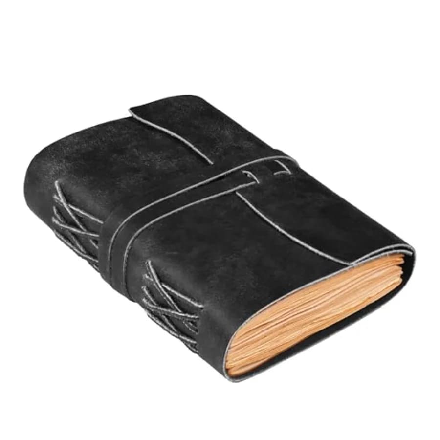 Leather Bound Journal -, 11.".0", 220 Pages - Vtage Blank Paper Diary for Writg, Drawg, Sketchbook, and Travel Notebook - Ideal