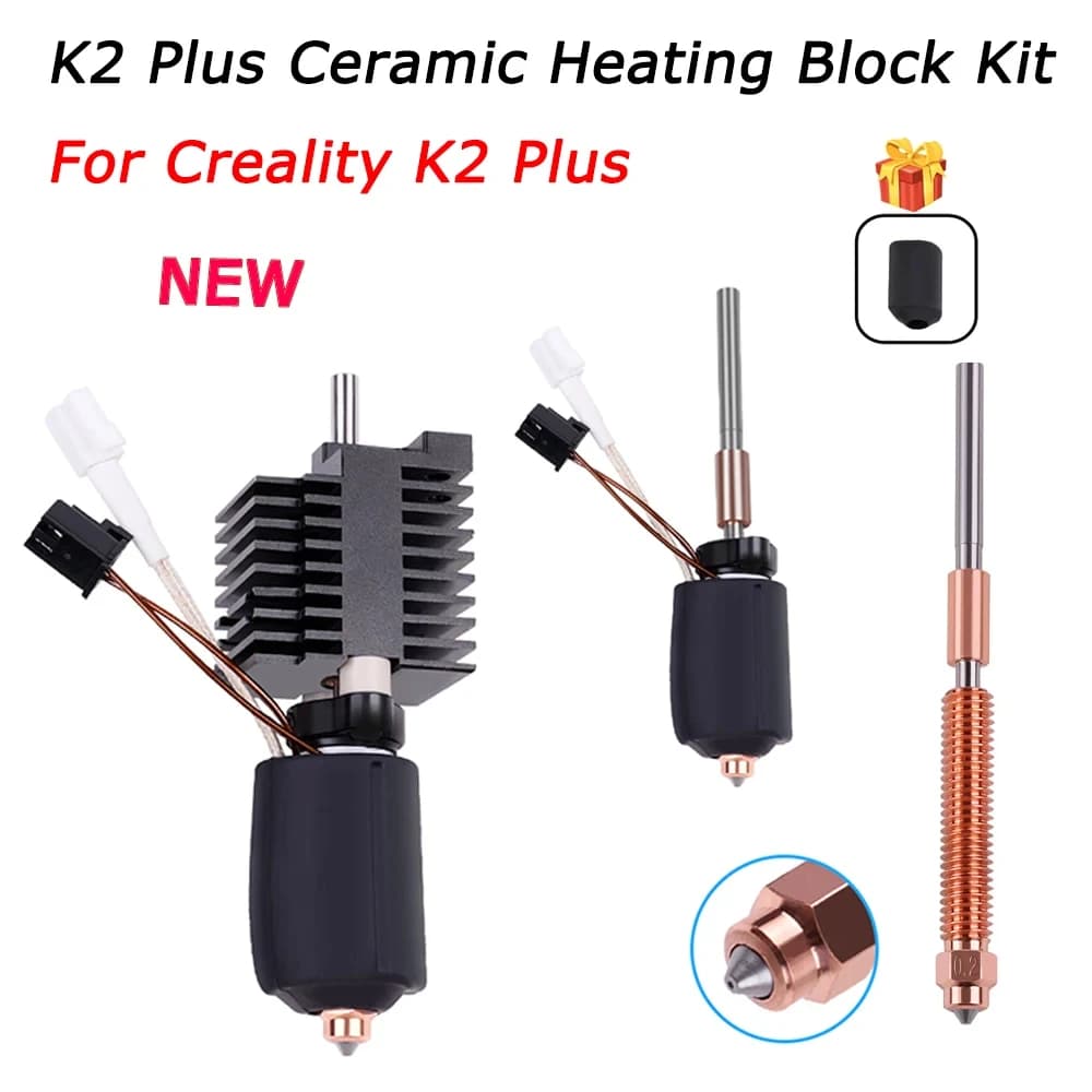 Per Creality K2 Plus/K2 Pro Hotend Kit Blocco di riscaldamento in ceramica Sostituzione Hot End per K2 Stampante 3D Pezzi di ricambio Ugello a risparmio rapido