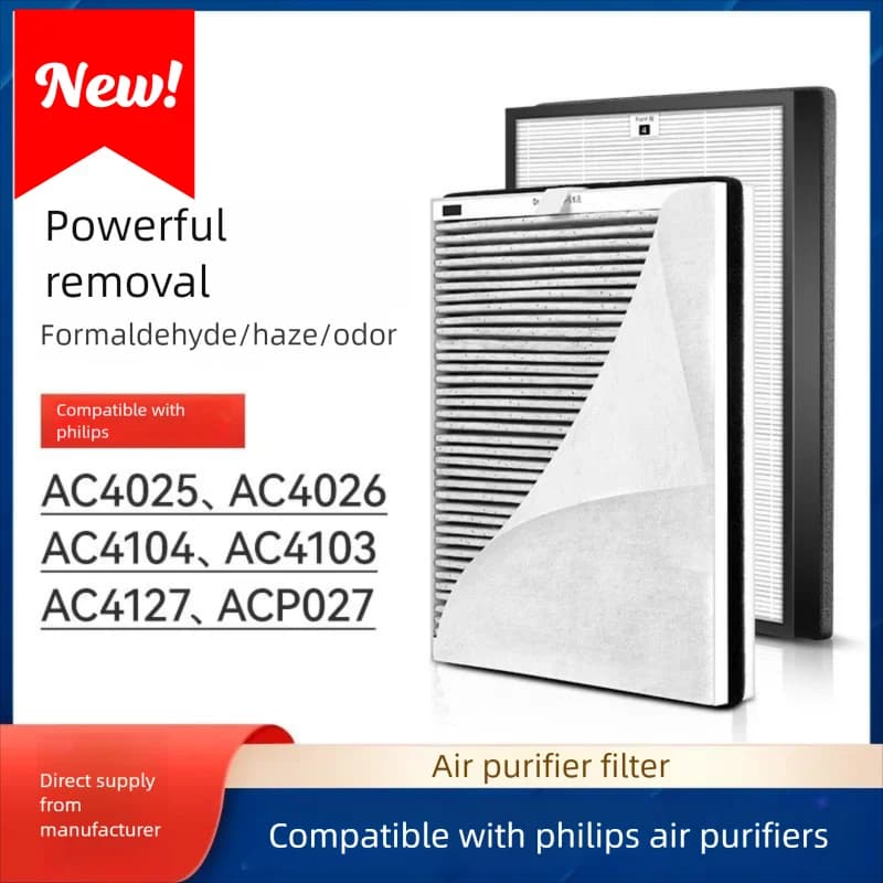 Filtro purificatore d'aria per Philips AC4026/4025/4104/4127/ACP027 HEPA Stile tessuto al carbonio Raccolta polvere Rimozione odori PM2.5