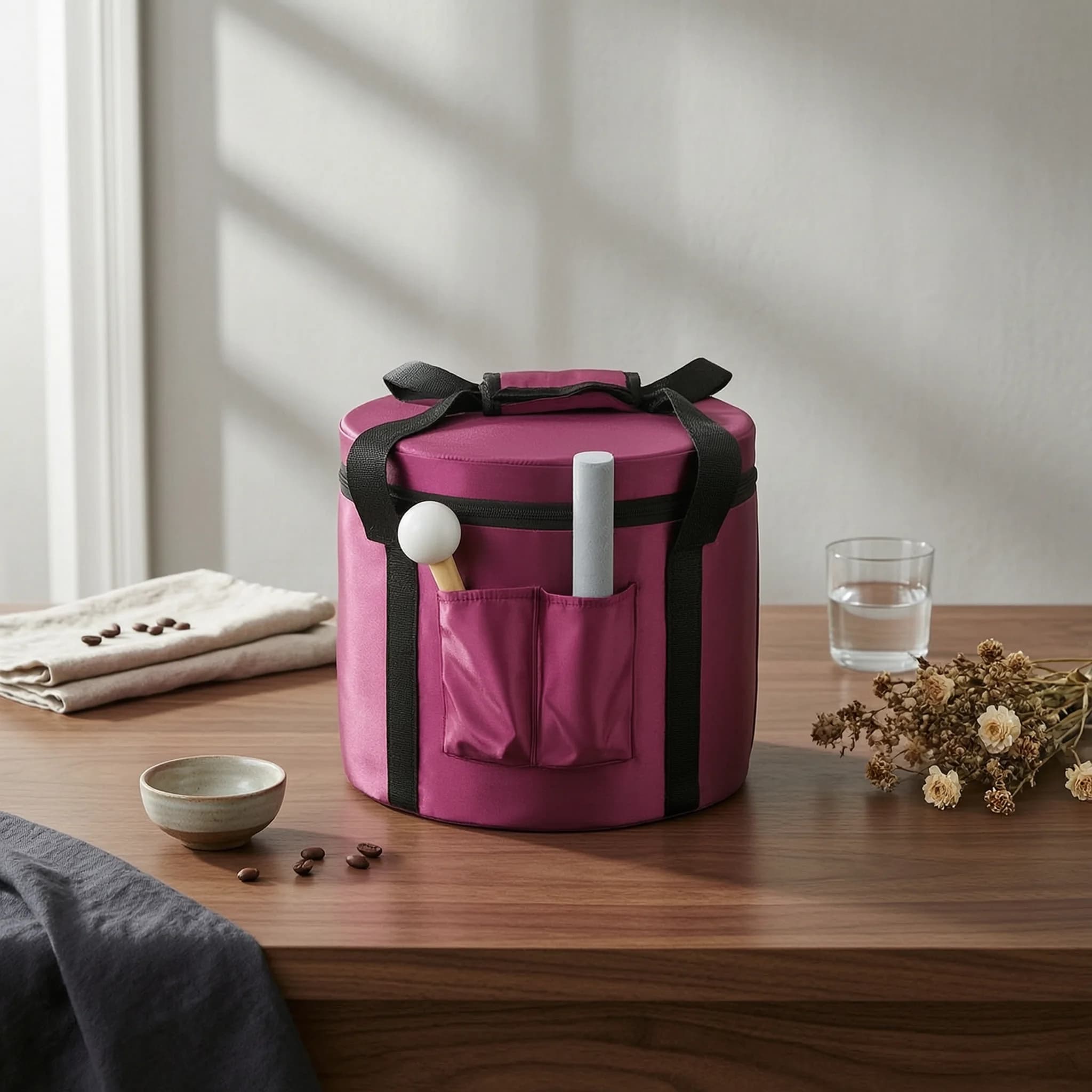 Singing Bowl with Carrying Bag Portable Crystal Singing Bowl B-Note Thickened for Sound Therapists, Meditation Areas