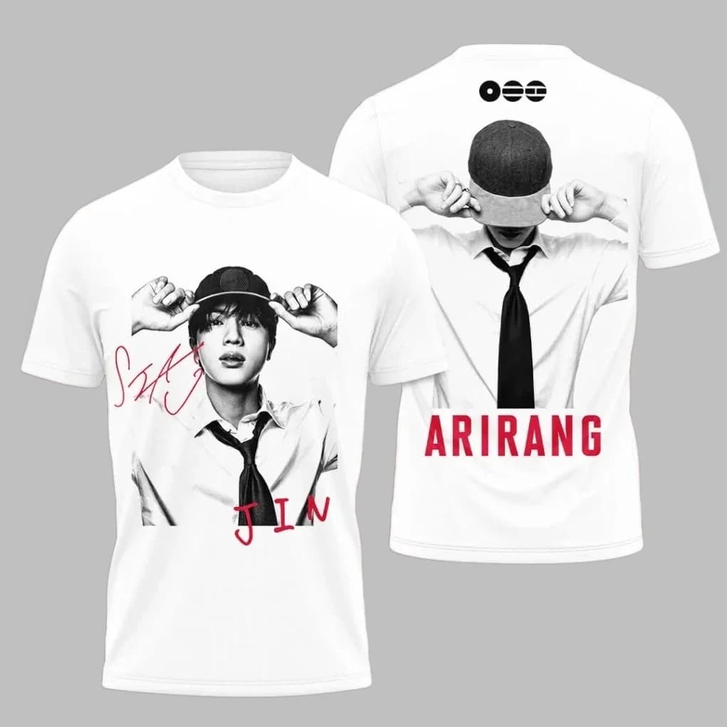 2026 BTS Arirang Merch Double Sided T-shirt Men Women Summer 100 Cotton Shirt Fashion High Quality Short Sleeved Top Streetwear
