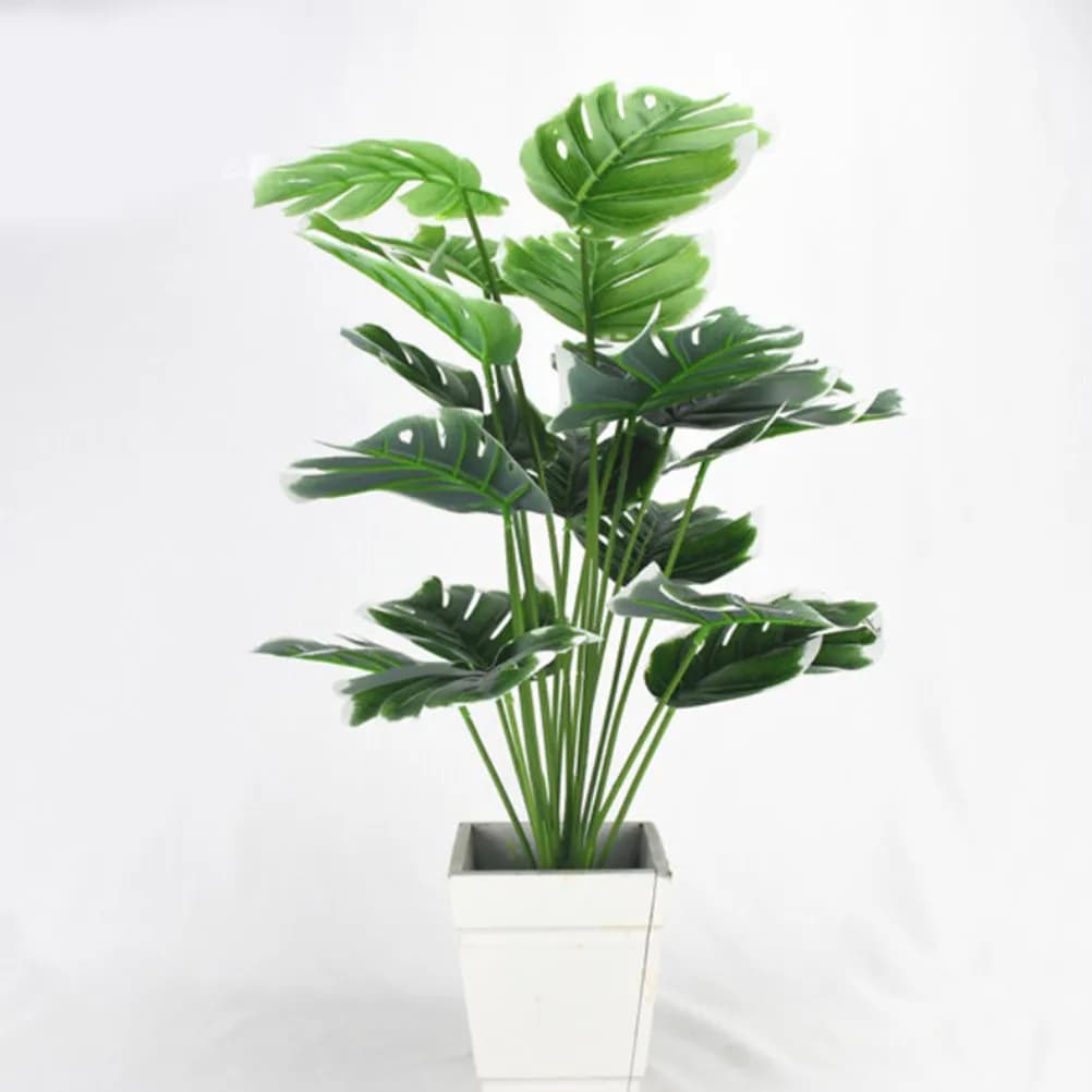 18 Branches Artificial Monstera Leaves Simulation Turtle Leaf Plant Home Office Garden Decoration Lifelike Plant Decor Gift Idea