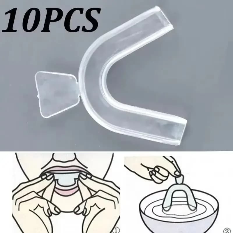 10Pcs Silicone Mouth Guard Teeth Whitening Protector Night Guard Mouth Trays Mouth Guard Bruxism Non-Snoring Product