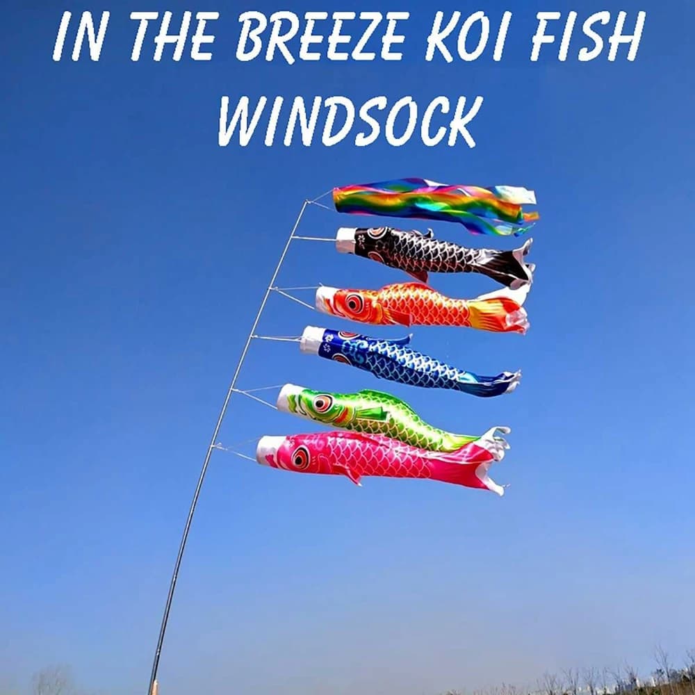 Koinobori Yard Decor Outdoor Japan Style Wind Chimes Windsock Hanging Decorations Carp Flag