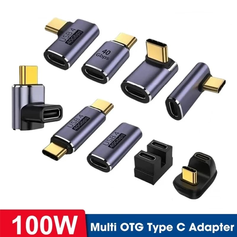USB 4.0 PD 240W OTG Tipo C a C Thunderbolt3 Cavo di prolunga Adattatore L Stile Maschio a Femmina a Femmina per Telefono Laptop PC 40Gbps