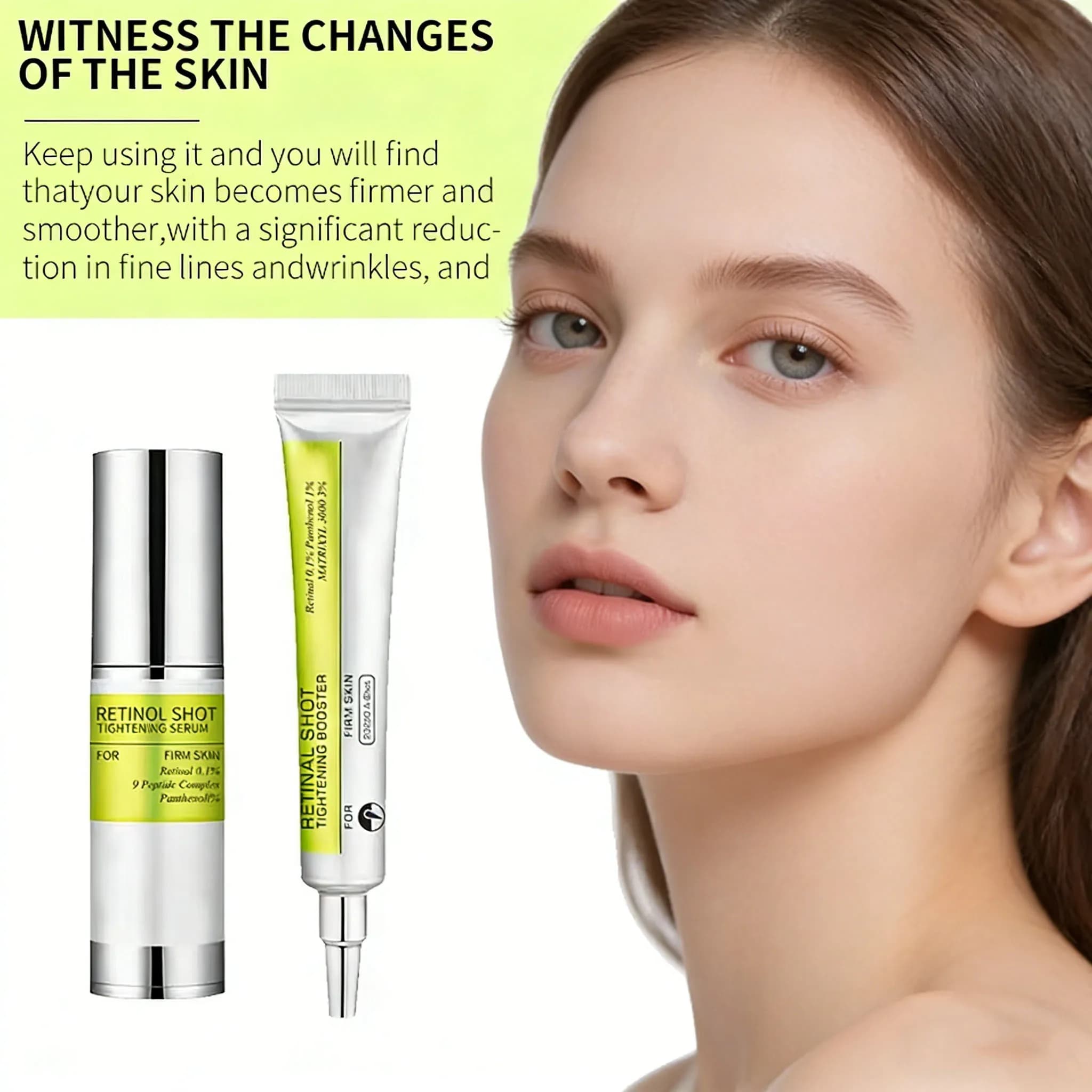 Korean Face Cream with Retinol and Vitamin C, Serum Rounding Hydrating and Rassodant Eyes, Skewer for Occhiaie and Hydrating Toning