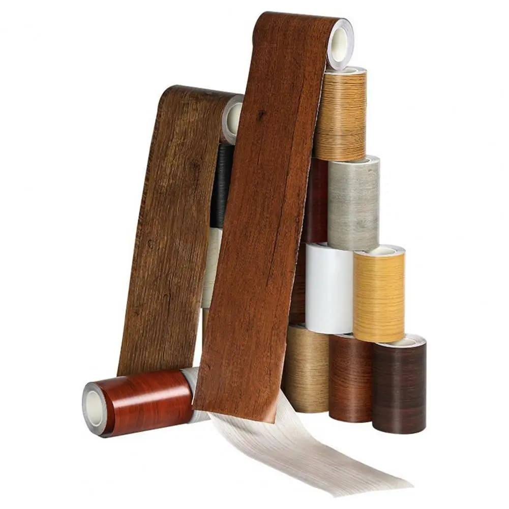 Bordo Decorativo Adesivo Effetto Legno da 10m (32.8FT) in PVC, Rimovibile e Impermeabile, per Pareti e Cornici Specchio Bagno