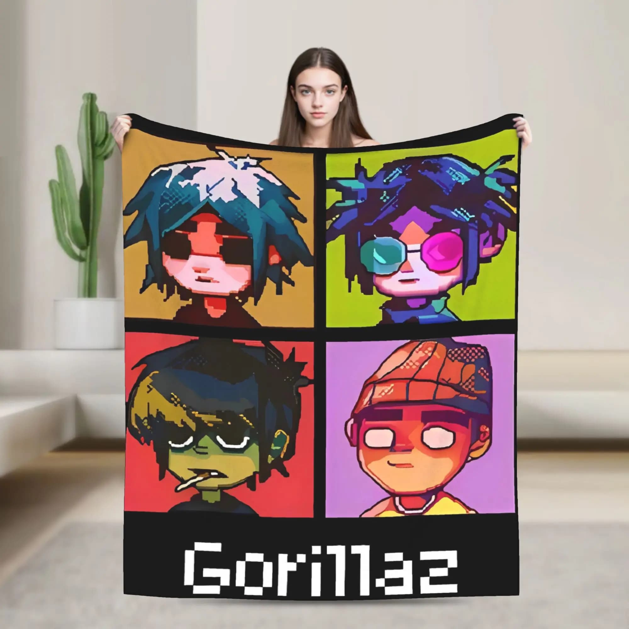 Music Band G-gorillazs Blanket Quality Warm Throw Blanket Winter Camping Bedroom Graphic Bedspread