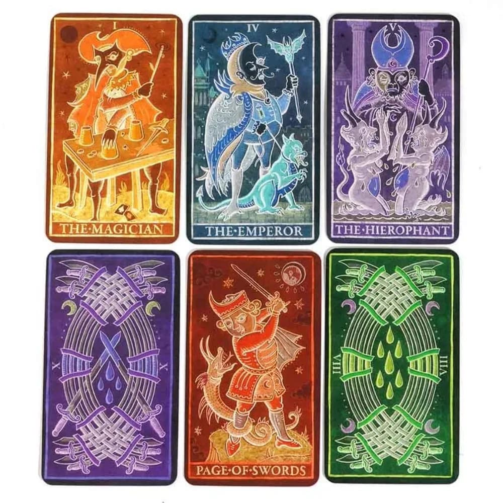 10.3X6cm Della Luna gioco di carte mazzo di tarocchi a spettro completo