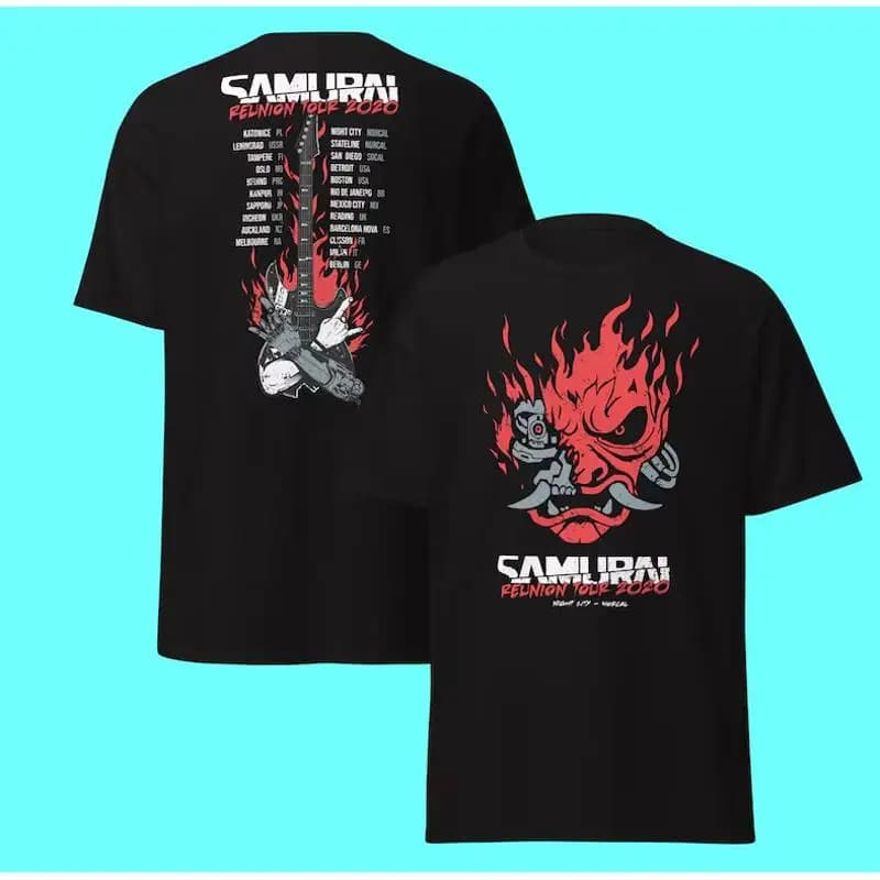 Shirt of the tour of the meeting of samurai with positions of the tour Classic shirt of the band samurai