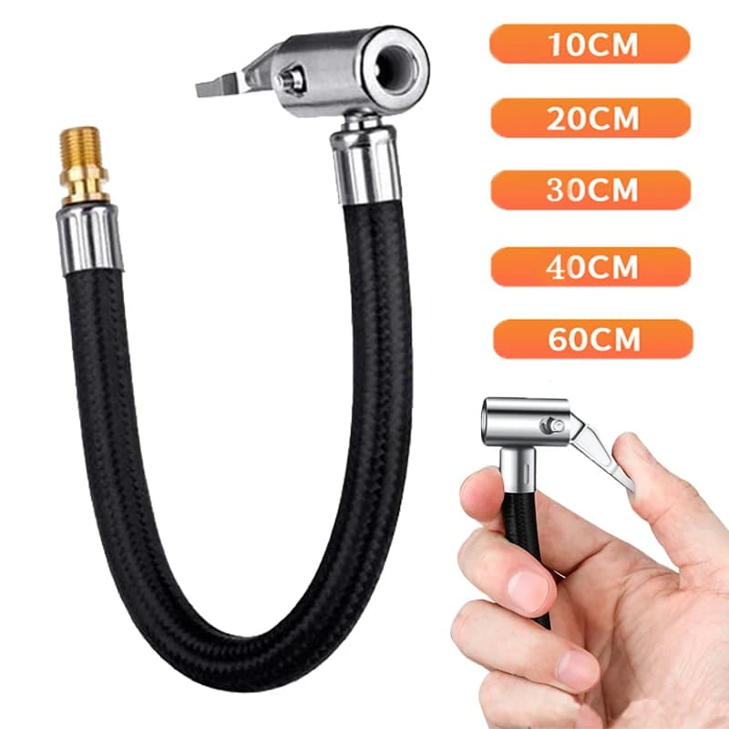 10/20/30/60cm Auto Pneumatic Air Inflate Prolongation Tube Motorcycle Pneumatic Tube Inflating Adapter Connector Tube Accessories Exterior Car
