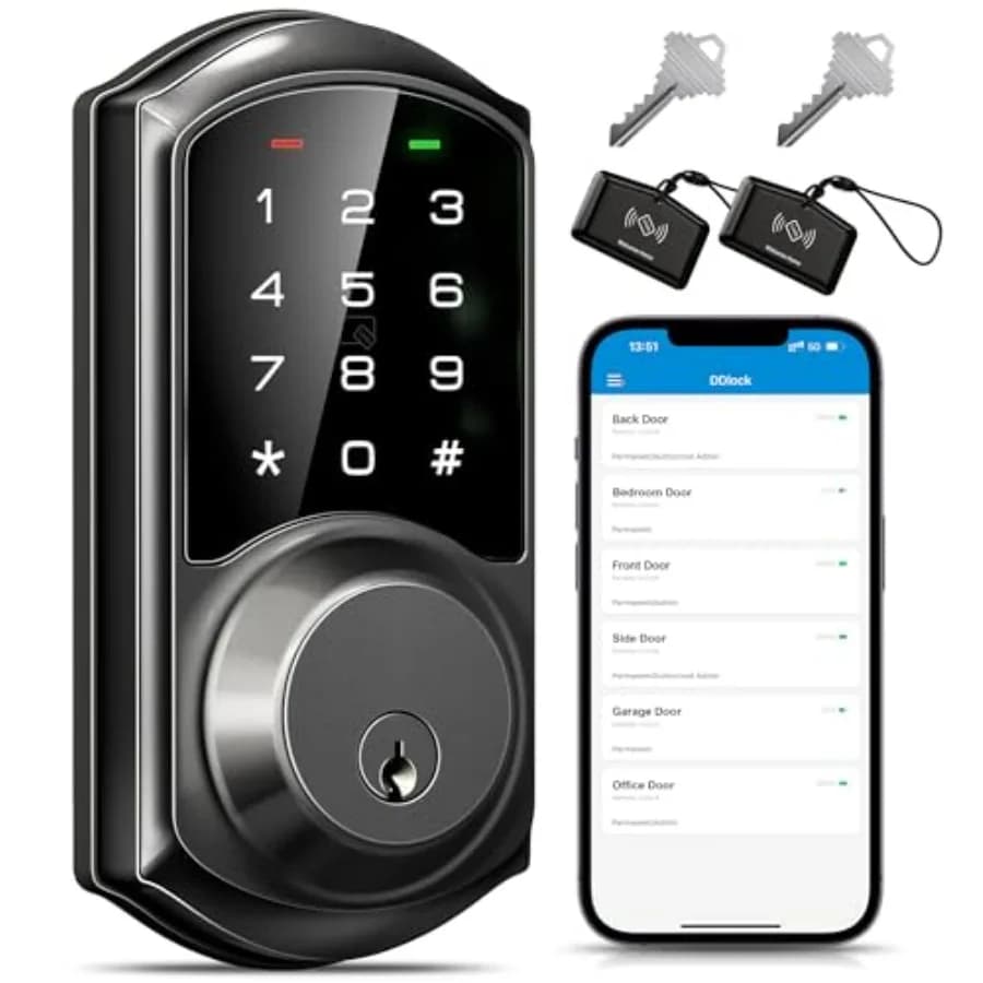 VE06 Serratura Intelligente con Controllo App, Ingresso Senza Chiave, Serratura Elettronica Digitale per Porta d'Ingresso con Codice, Facile Installazione