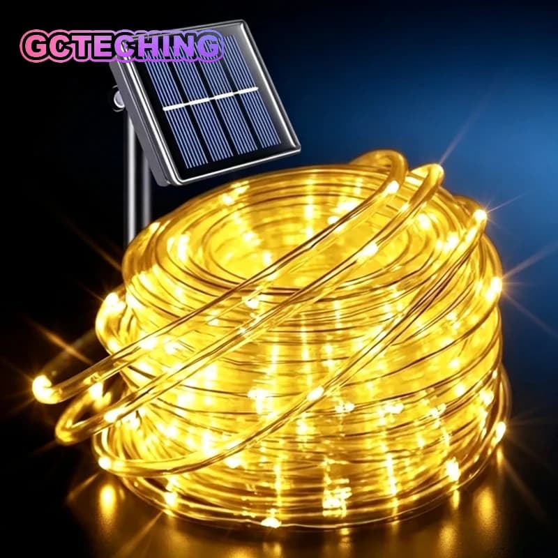 Solar LED String Light Outdoor Solar Strip Rope Tube Fairy Light Garden Christmas Decoration for Wedding Party Decor Led Lamp