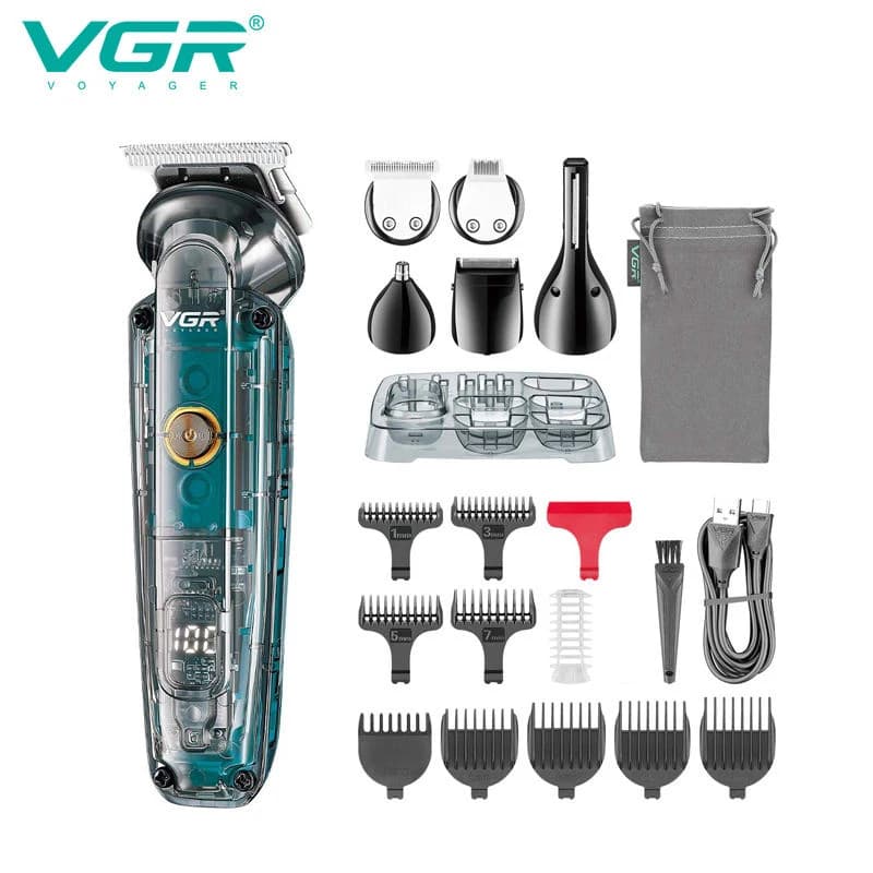 VGR 102 6-in-1 men's hair cutter high-end professional oil cutter head electric pusher hair removal nose hair removal