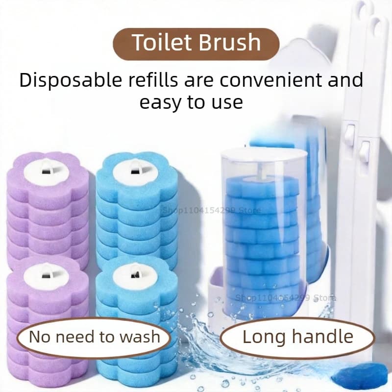 Cleaning Brushes Set Toilet Brush Head Replacement Toilet Cleaning Brush Wall-Mounted Standing Dual-Use Replacement Brush Heads