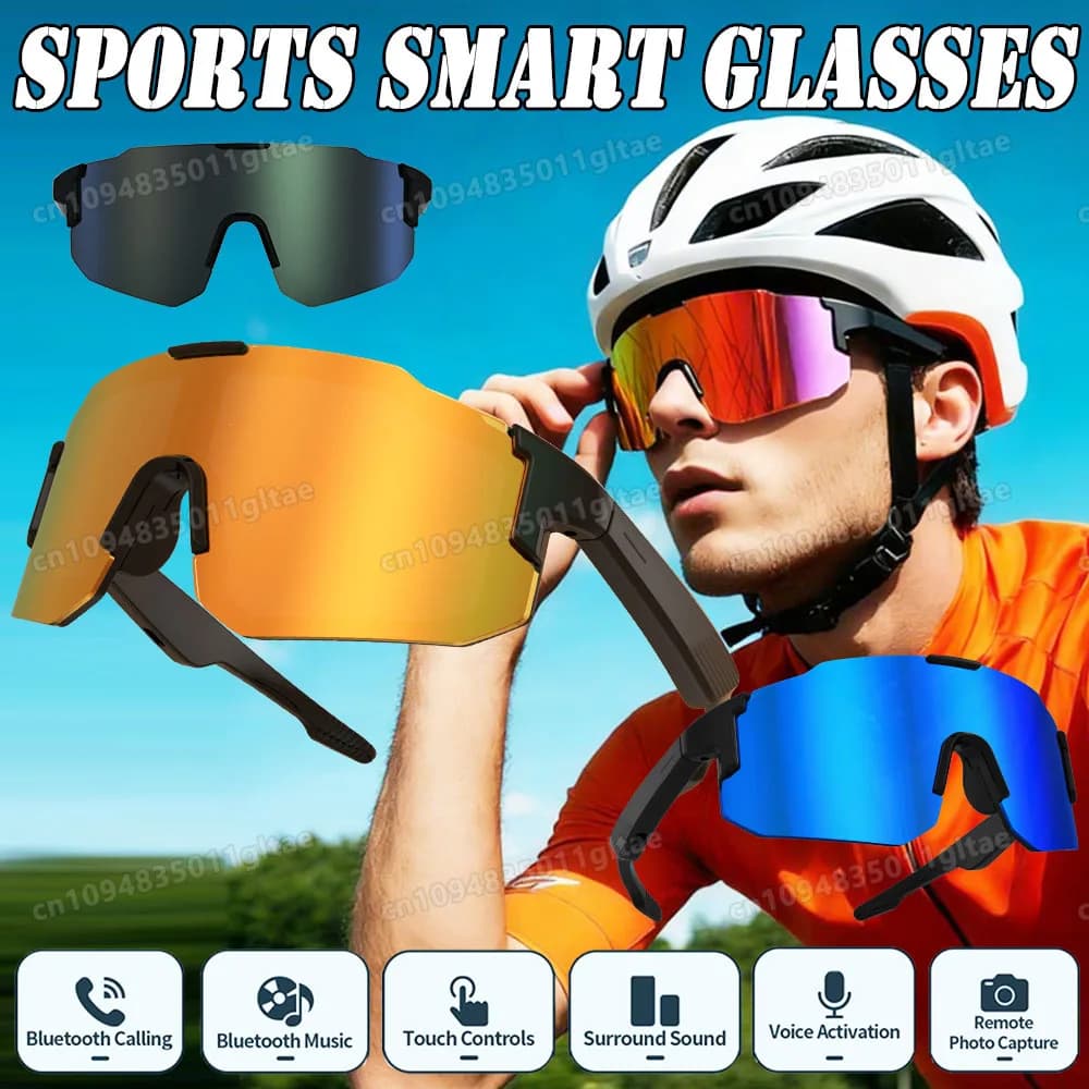 Cycling Smart Glasses Camera Bluetooth Call Anti-shake Sunglasses Men Women Smart Audio Glasses Waterproof Music Windproof Glass