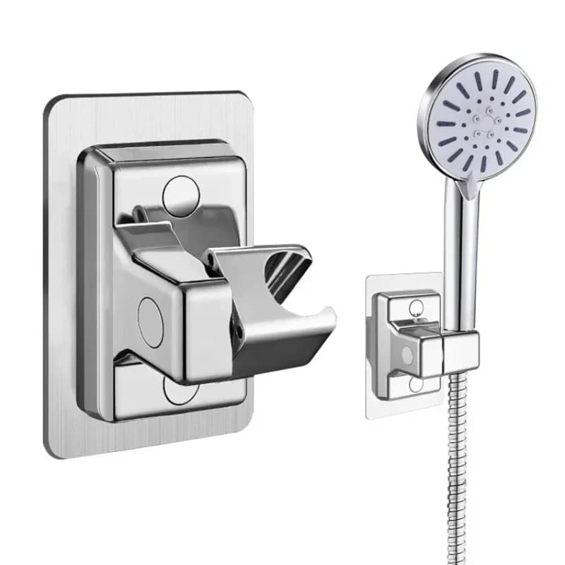 Support for portable shower without ABS drilling adjustable without bracket for wall mounting