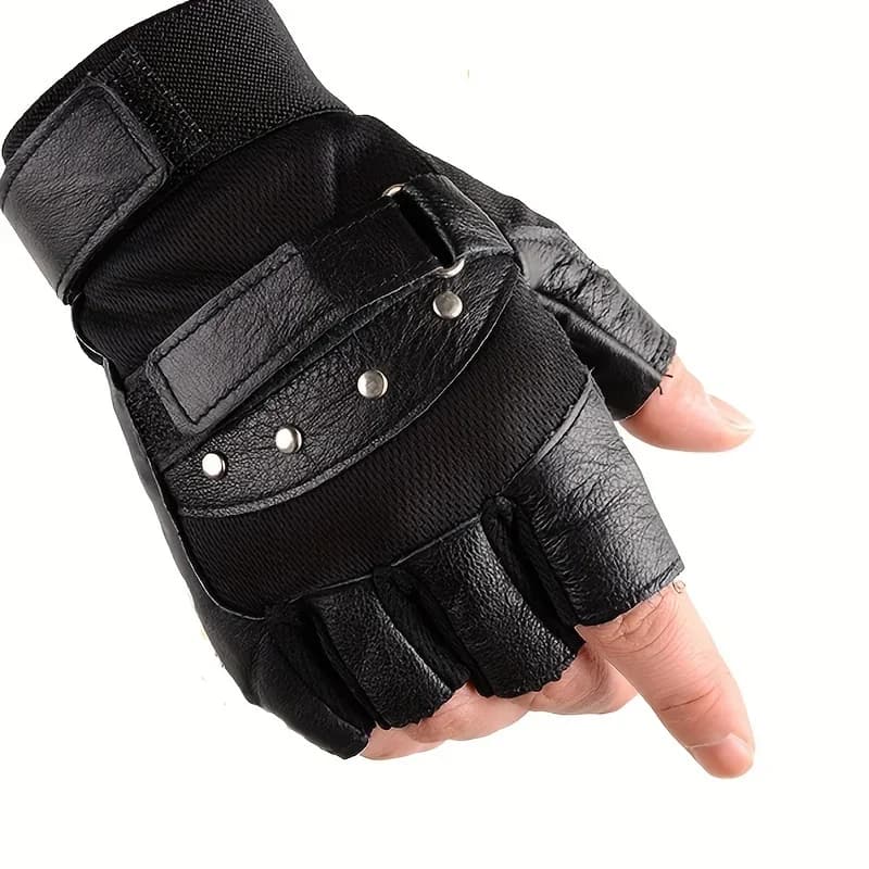 Guanti sportivi mezze dita traspiranti: pelle di pecora antiscivolo e resistente per fitness e ciclismo all'aperto, leggeri