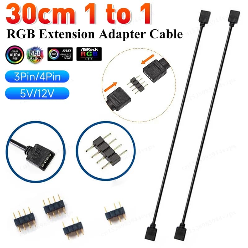 Cavo di prolunga per scheda madre del Computer 5V 3 Pin 12V 4Pin RGB / 5V 3Pin ARGB SYNC HUB Splitter connettore per Chassis del Computer del PC
