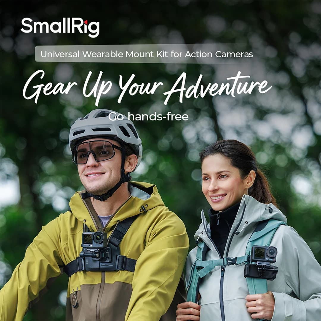 Support for SmallRig Action Cameras with Hook and Ring for Backpack Strap 360 ° Ball Head and 2-point support for DJI for Vlog -5721