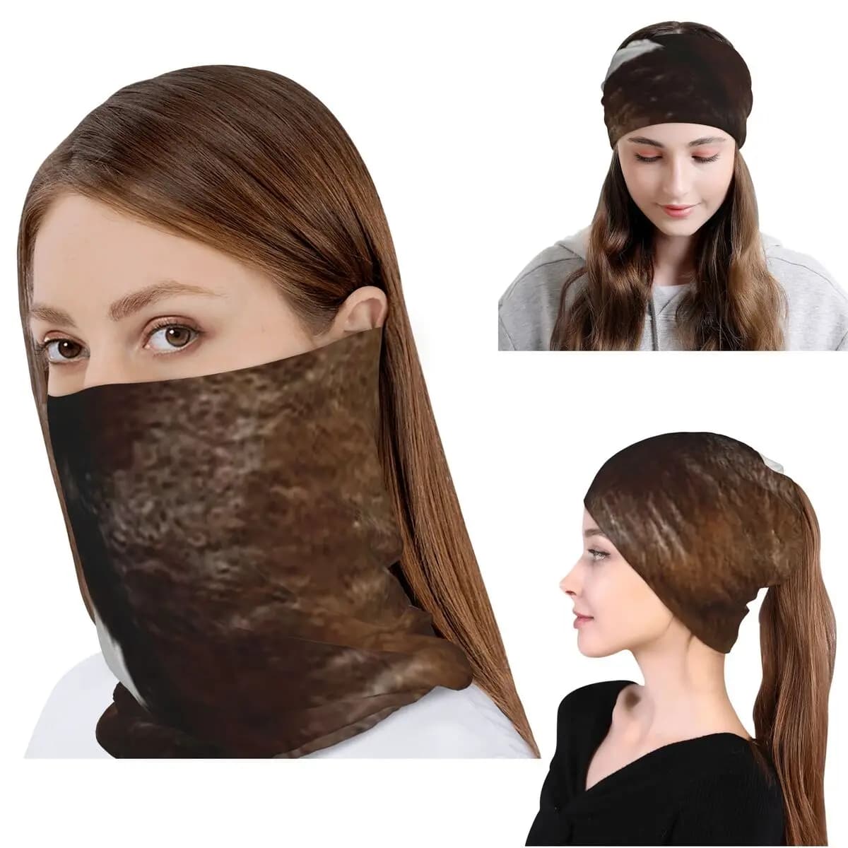 Bandana Rustic Ranch con stampa mucca, copricollo, maschera, sciarpa, maschera calda per il viso, berretto, cappello, unisex, per adulti, invernale