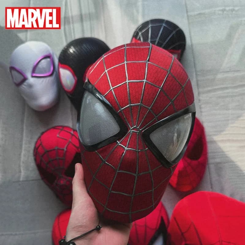 Mascara Spiderman Copricapo Cosplay Mask Eyes Movement Electronic Mask Spider Man 1:1 Remote Control Elastic Toys Adult Kids Gift