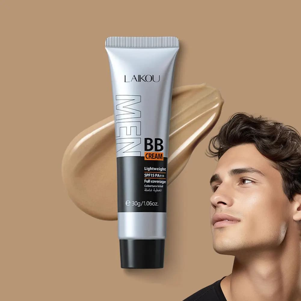 Crema BB Idratante per Uomo, Correttore Viso a Copertura Totale, Crema Viso Uniformante, Controllo dell'Olio e Copertura delle Imperfezioni, Fondotinta