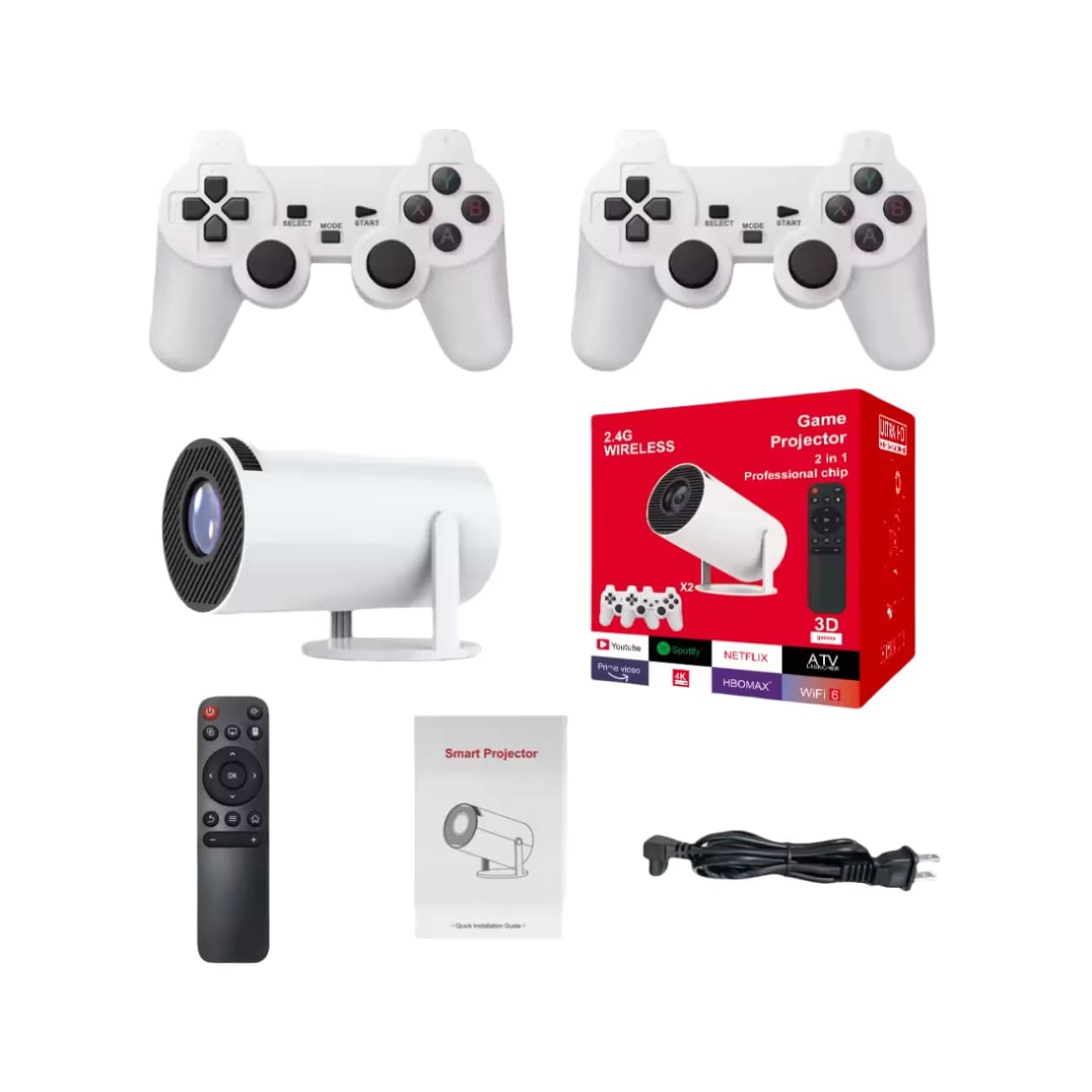 Proiettore HY300 con Giochi, Cinema Domestico, Proiettore Portatile Mini per Esterni, Compatibile con Telefoni Android