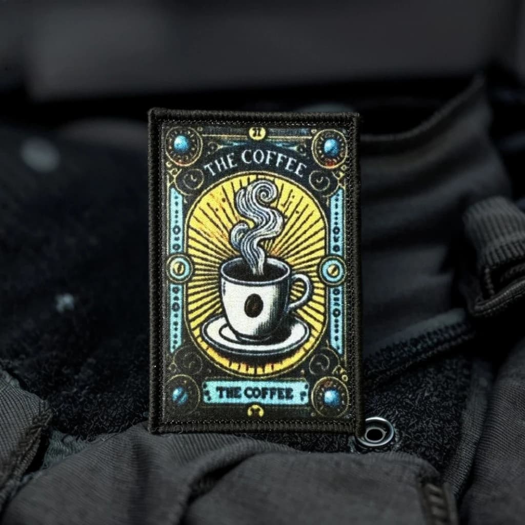 The Coffee Tactical Tarot Card Morale Badge Hook&Loop Tactical Patch Military Armband Backpack Stickers