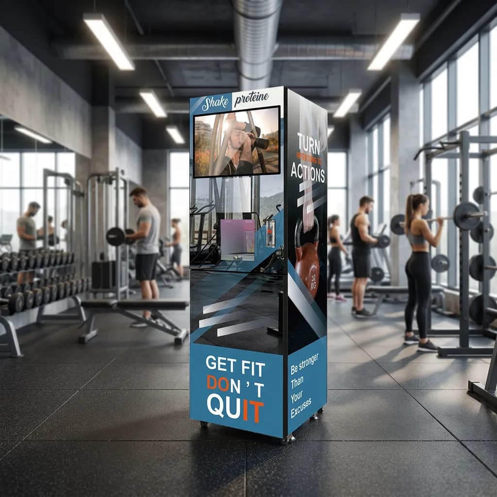 FOODLINE Fitness Plaza Protein Drink Vendor Big Powder Hopper Touch Screen Control Commercial Equipment