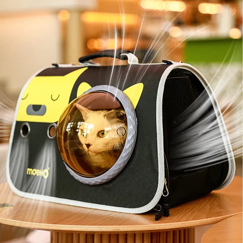 Zaino da viaggio per gatti Borsa a tracolla per capsula da esterno Trasportino traspirante per cuccioli di gattino Borsa pieghevole con cerniera per animali domestici appena nati