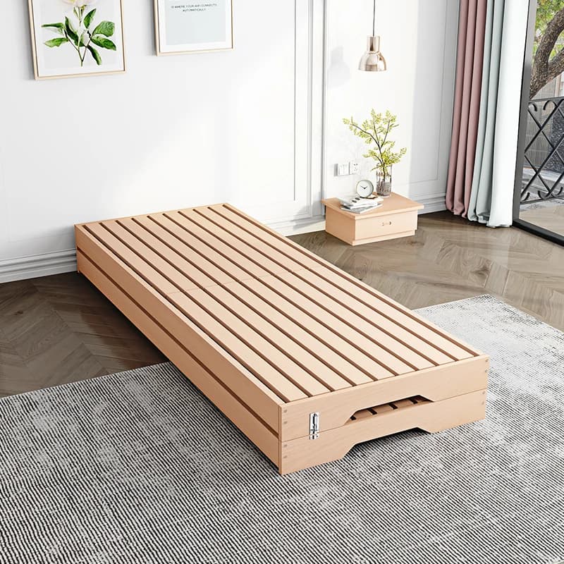 Struttura letto in tatami di faggio senza comodino scheletro in fila di legno massello Lenzuolo corto giapponese dal pavimento al soffitto letto matrimoniale cu