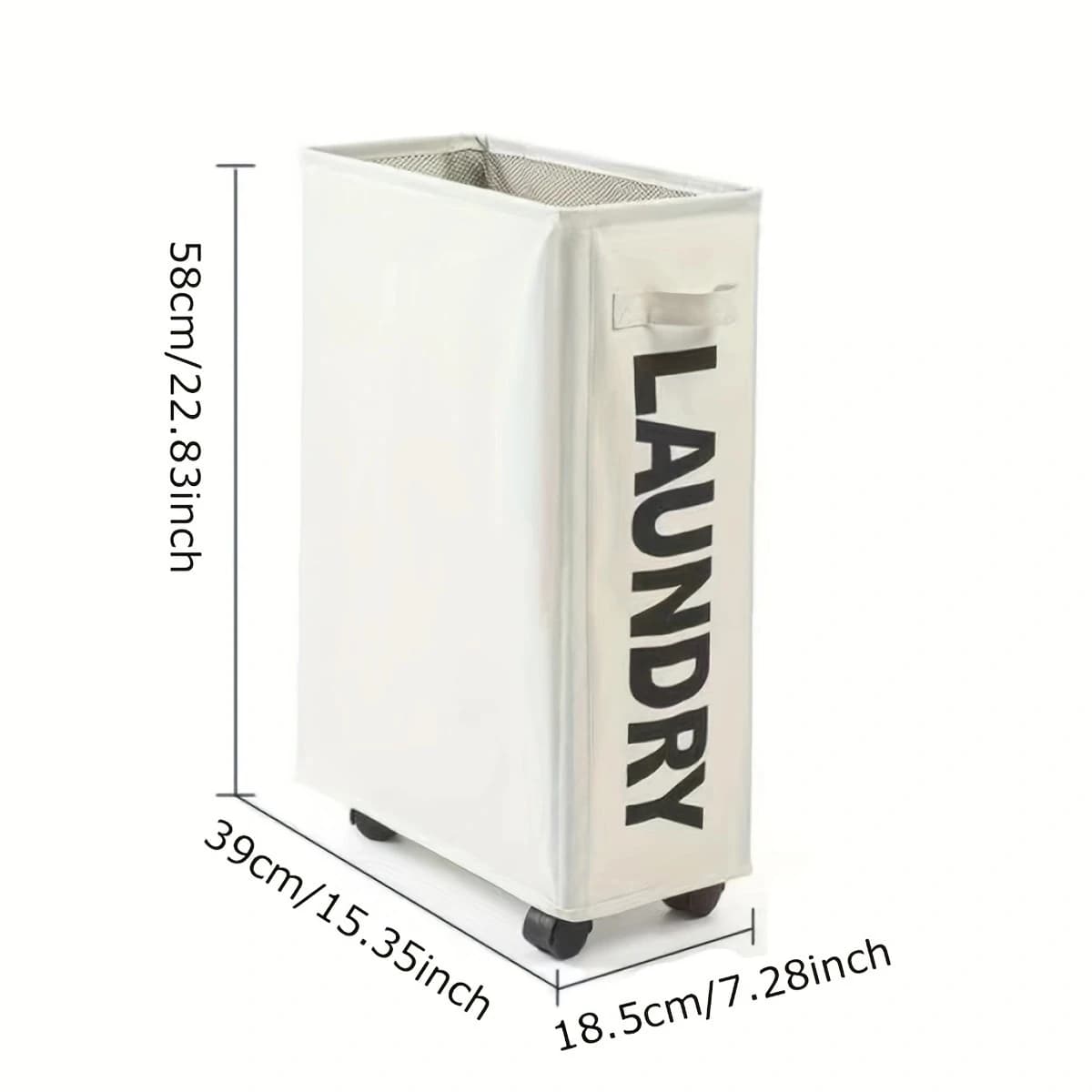 1pc - Large Waterproof Laundry Basket with Pulleys - Foldable, Multi-Purpose Storage for Bathroom, Laundry Room & Dorms