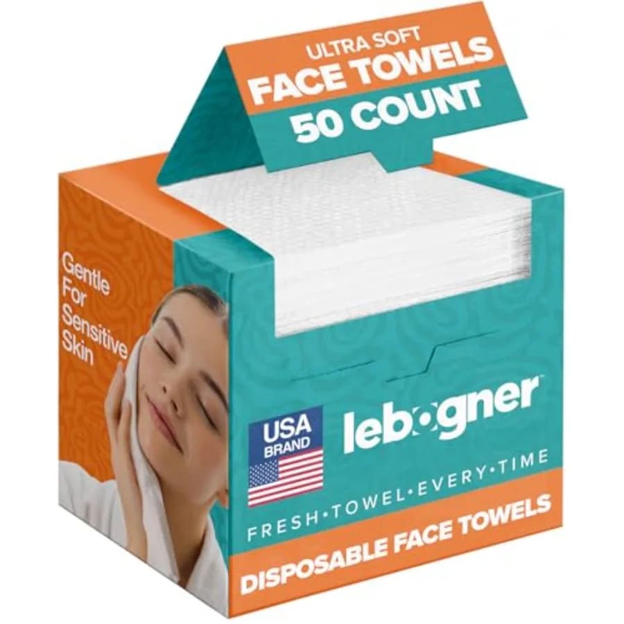 Face Towels - Ultra Soft and Thick Disposable Face Towelettes for Women - Biodegradable Facial Towels for Sensitive Skin - Face