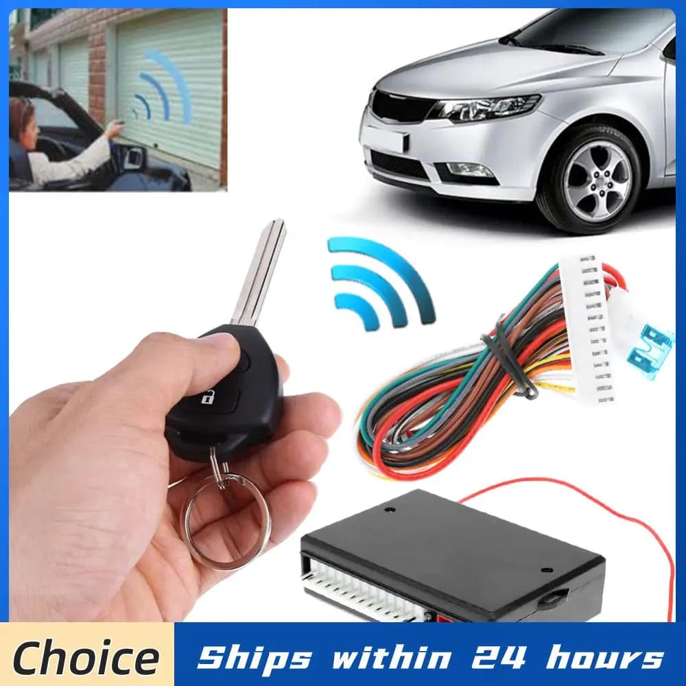 Kit di Chiusura Centralizzata per Auto con Allarme e Sistema di Accesso Senza Chiave