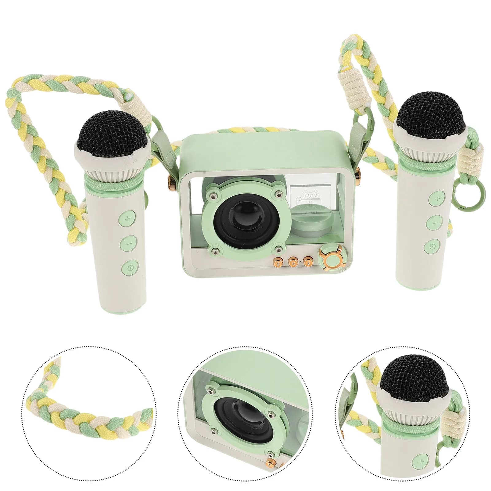 1Set Karaoke Speaker with Built-in Microphone Portable Mini Karaoke Machine for Home Outdoor Parties Family Singing