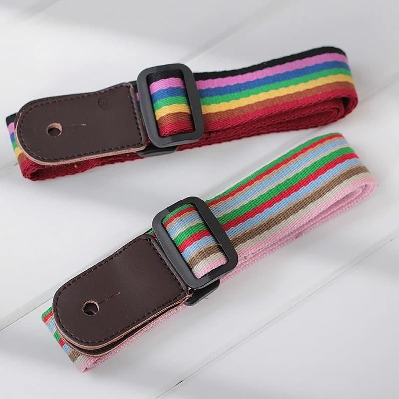 Tracolla per ukulele Tracolla per chitarra piccola arcobaleno Chiodo per coda Tracolla morbida per chitarra a 4 corde regolabile