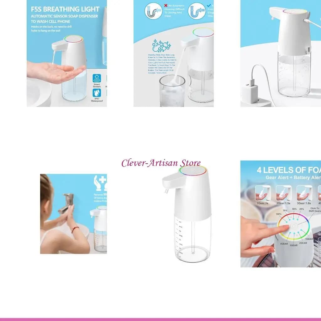 E06B Sensori movimento Dispenser sapone in schiuma Dispenser automatico sapone Semplice da usare per lavaggio delle
