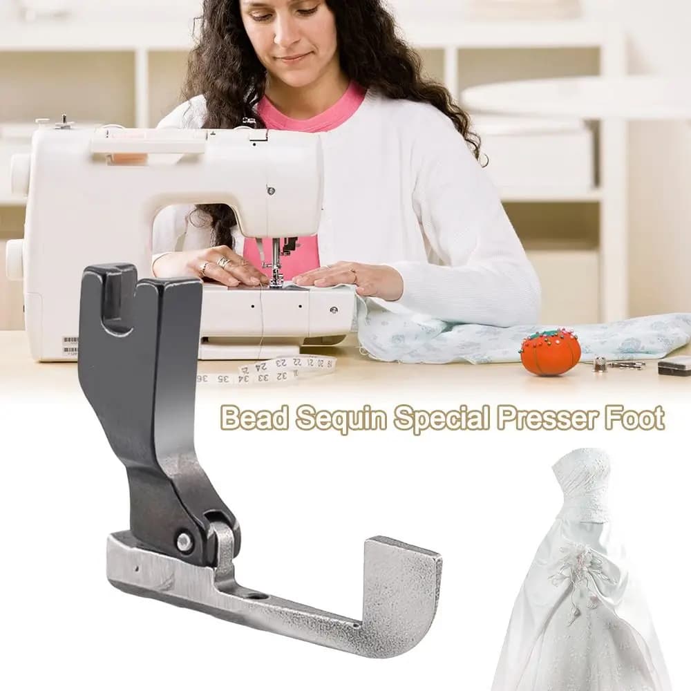 Steel Bead Sequin Special Presser Foot Easy to Use Bead-free Sewing Presser Foot No Bead Tapping P369 Fabric Presser Foot