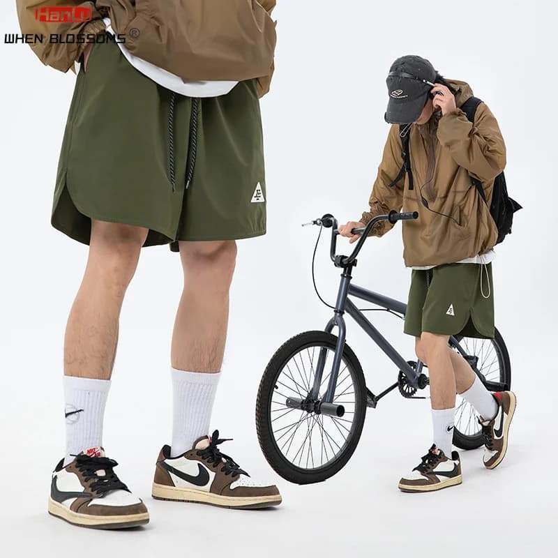 2024 summer fashion sport shorts cycling men's embalid short pants fashion Korean streetelastic waist shorts Casual men's pants