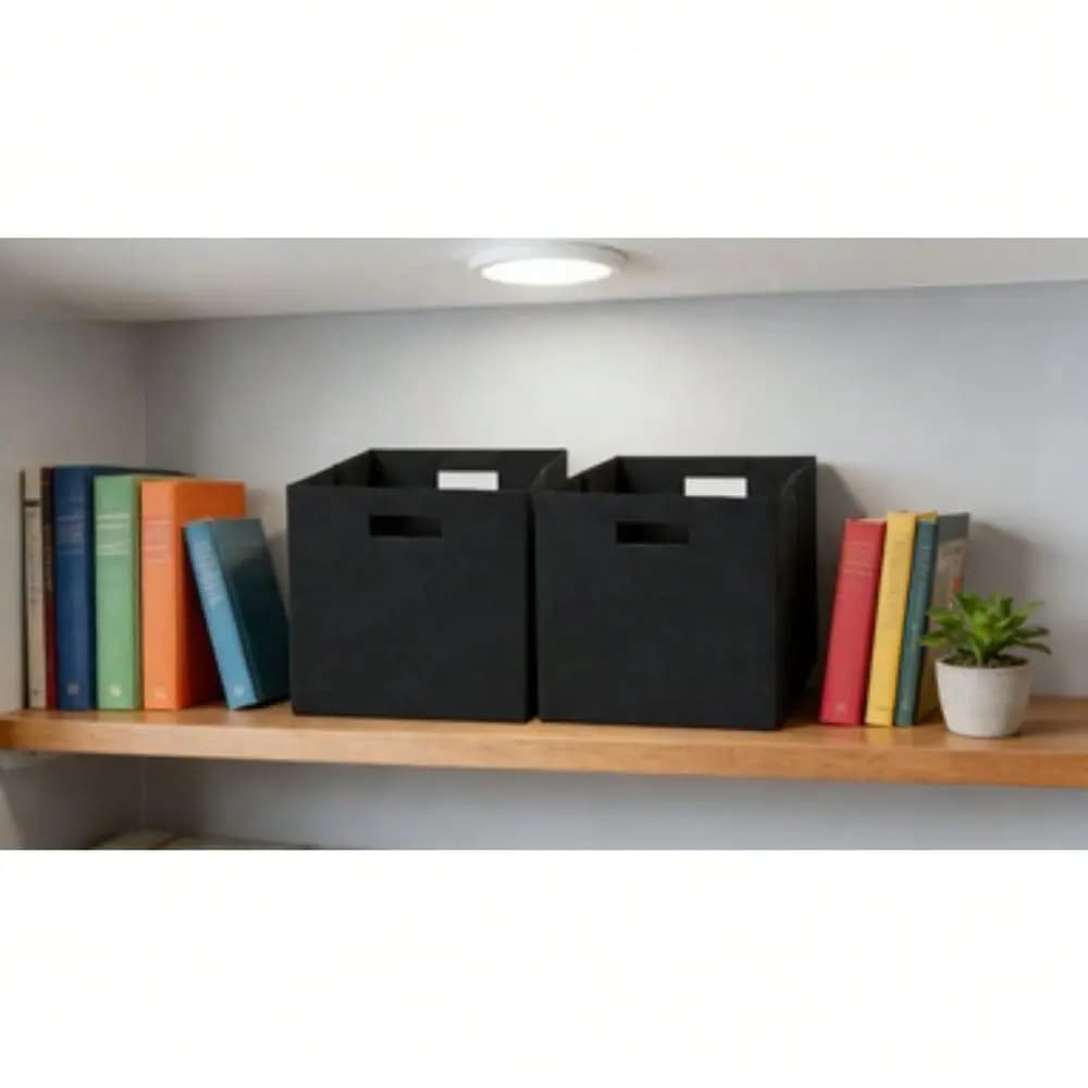Contenitori portaoggetti a forma di cubo 12,75 x 12,75, neri, confezione da 2