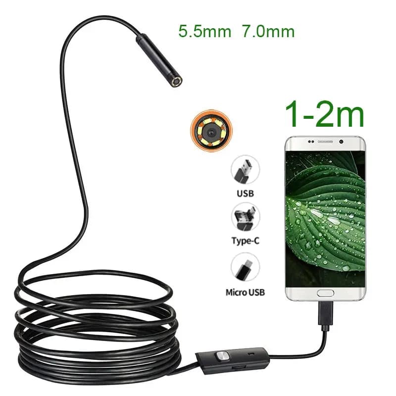 5.5 7MM Endoscope Android 3 In 1 USB/Micro USB/Type-C Waterproof Endoscopic Inspection Camera for Smartphone