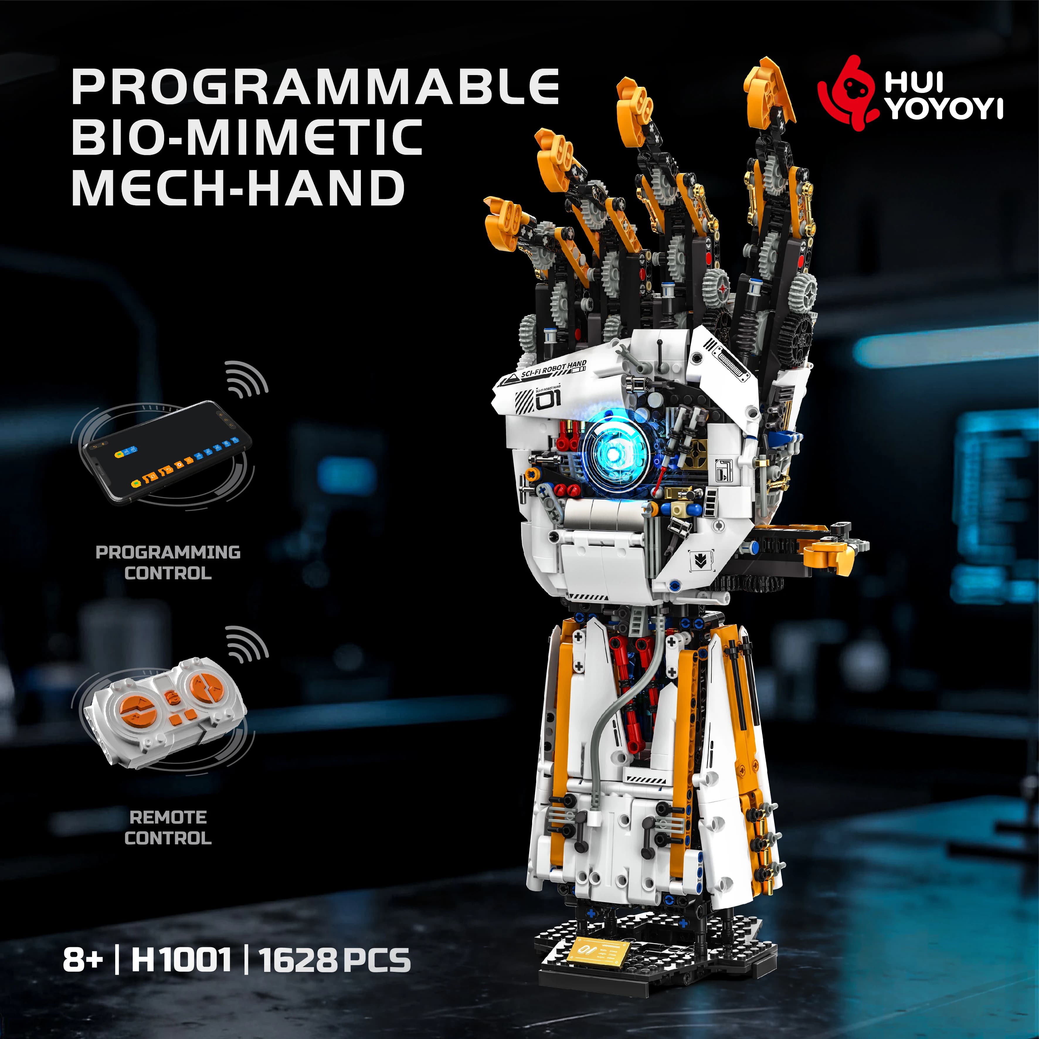 Modello di Braccio Robotico Bionico Programmabile, Blocchi di Costruzione Decorativi Steampunk, Giocattolo Educativo da Assemblare