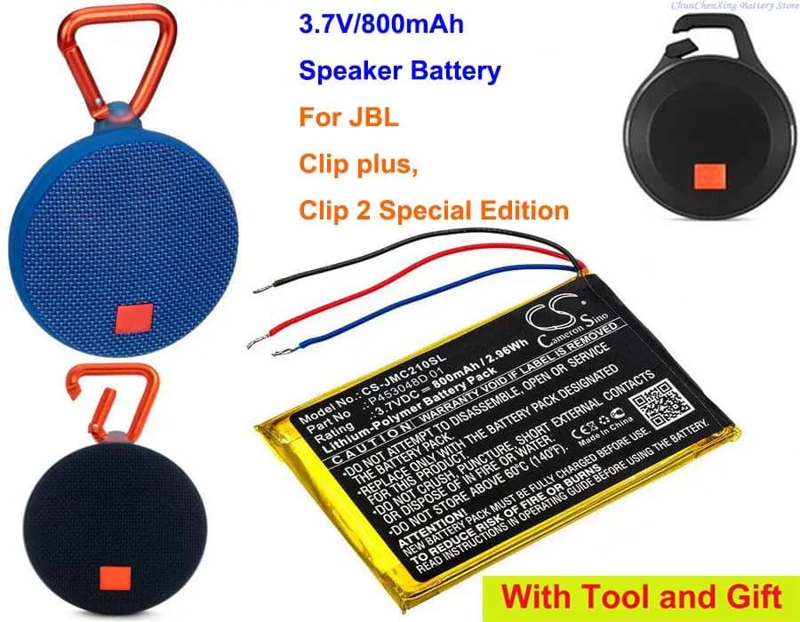 Cameron Sino 800mAh altoparlante Bluetooth Wireless portatile batteria P453048D 01 per JBL Clip 2 edizione speciale, Clip plus