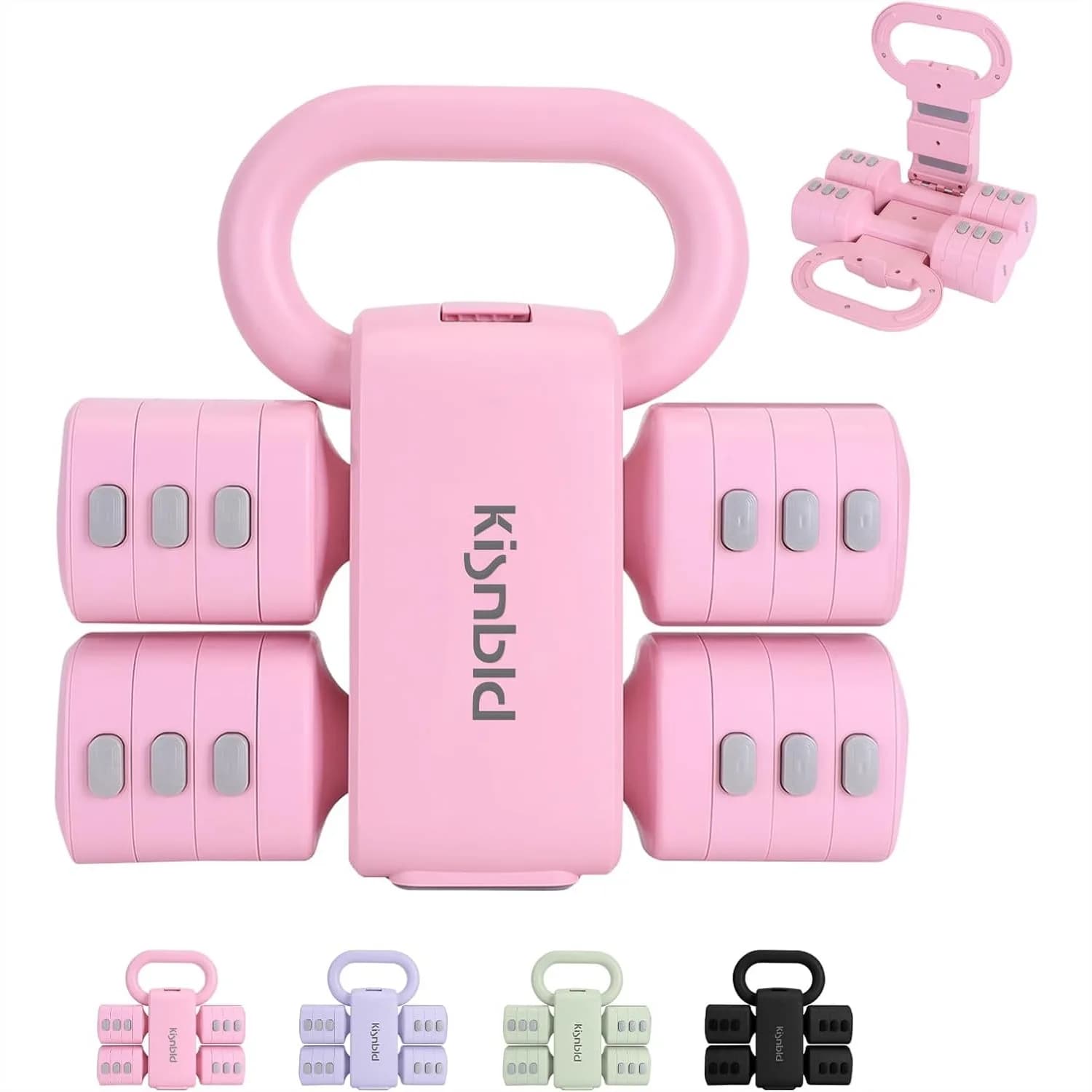 Set di manubri regolabili 4 in 1, pesi liberi da 2, 3, 4, 5 libbre per donna, ideali per palestra domestica ed esterni