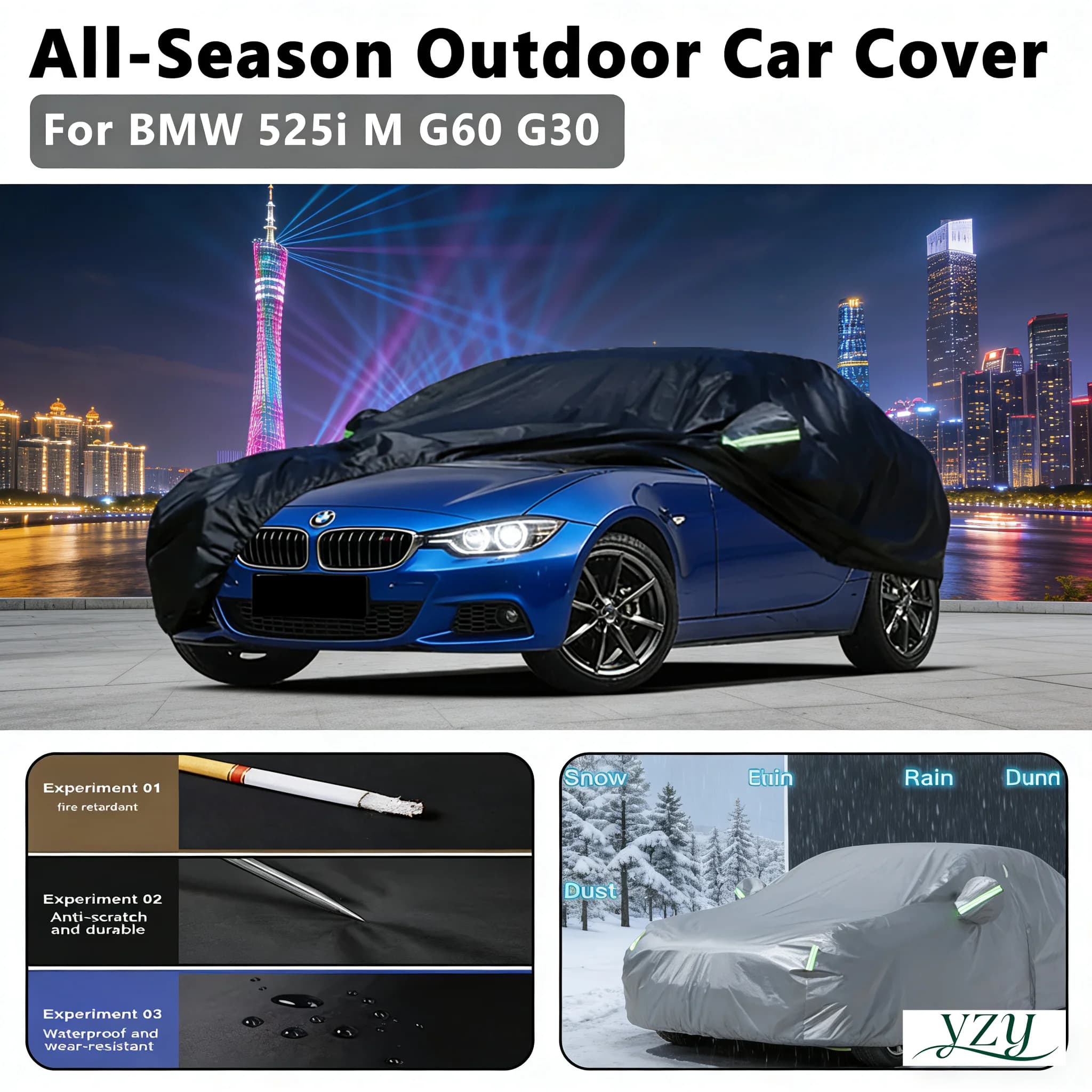 Per BMW 525i M G60 G30 Protezione esterna Coperture complete per auto Parasole Copertura esterna antipolvere impermeabile per passeggino per l'inverno