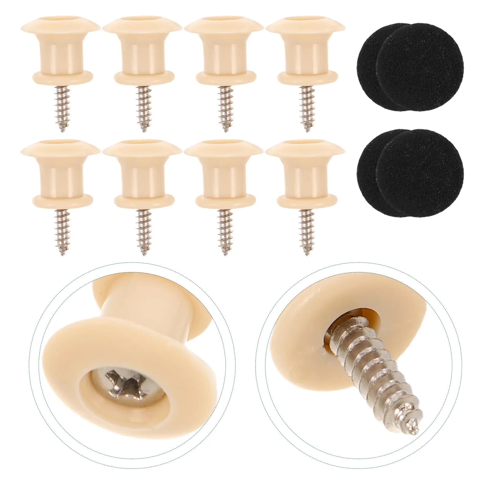 100 Pezzi Fermacorda per Chitarra Acustica in Plastica con Viti di Ricambio per Basso, Ukulele, Banjo - Stabili e Antiscivolo