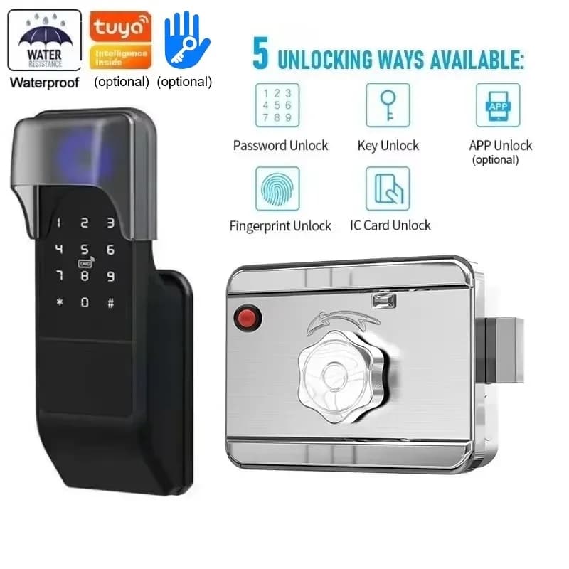 Tuya/TTlock APP sblocca Smart Door Lock cortile impermeabile serratura elettronica Password dell'impronta digitale scheda IC sblocco remoto NFC