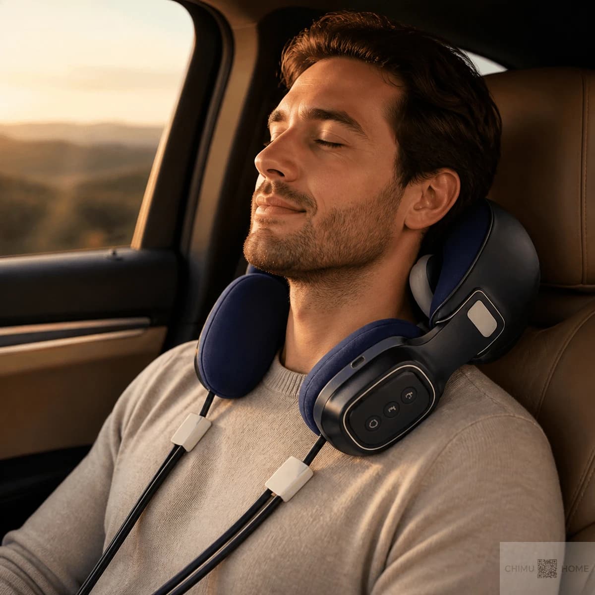 【CHIMU HOME】Smart 3D U-Shaped Neck Massager with Heat Portable Wireless Kneading Pillow for Car Travel Office Home Relief