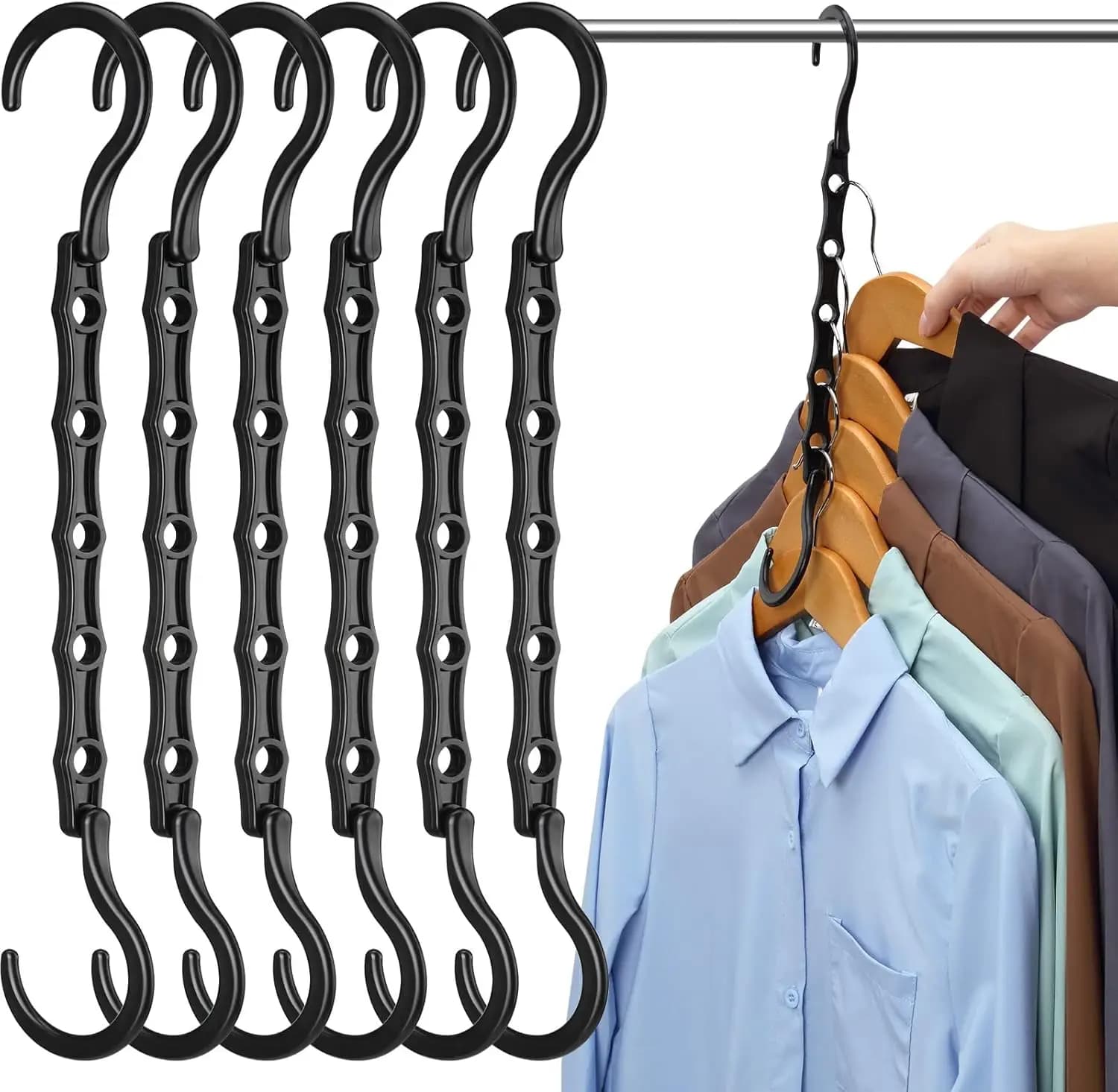 Set of 6 Magic Organizers for Armadio, Salvaspazio per Vesti, Essential for Sleepers and Apartments